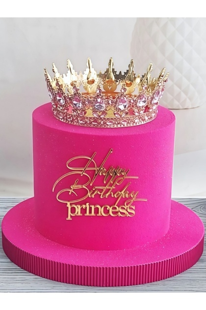 3pcs Gold 3pcs "Birthday Princess" PMMA Cake Topper - Letter Decor for Birthday Party, Baking Suppli