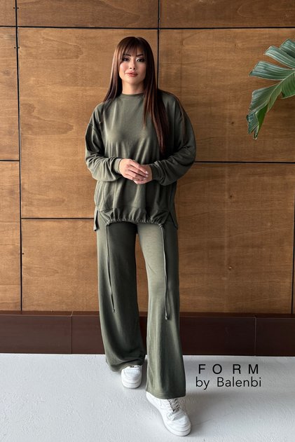 Oversize Modal Pique Drawstring Detailed Hijab Women's Suit 1164 – Form Series