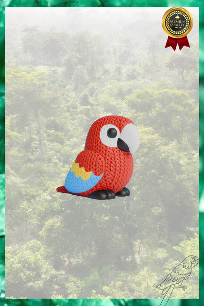 Knitted Patterned Macaw Parrot Keychain – Rainforest Theme | Heavy and Premium Figure (41 g)