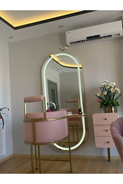 Led ışıklı kuaför aynası ve koltuk set