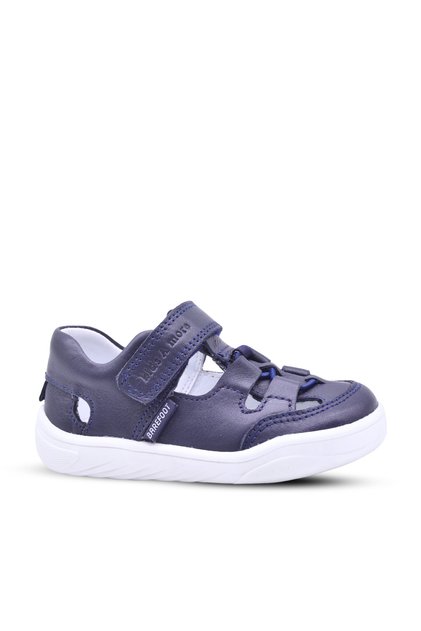Zepa Boy's Genuine Leather Barefoot Casual Shoes in Navy Blue Color