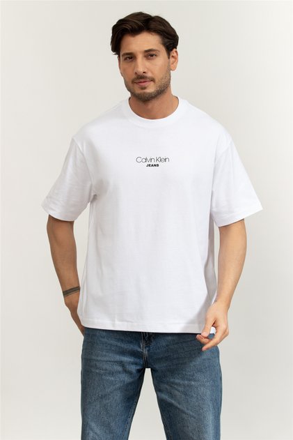 Ss 16S Rlxd Fit Ckj Graphic Tee Men's Crew Neck T-Shirt White