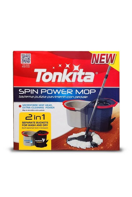 Spin Power Mop & Bucket Set with Pedal – 2-in-1 Floor Cleaning System