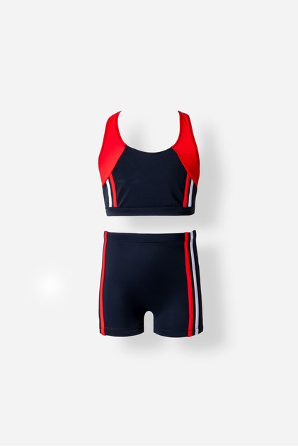 Swimmer Girl's Bikini Set with Shorts 5248