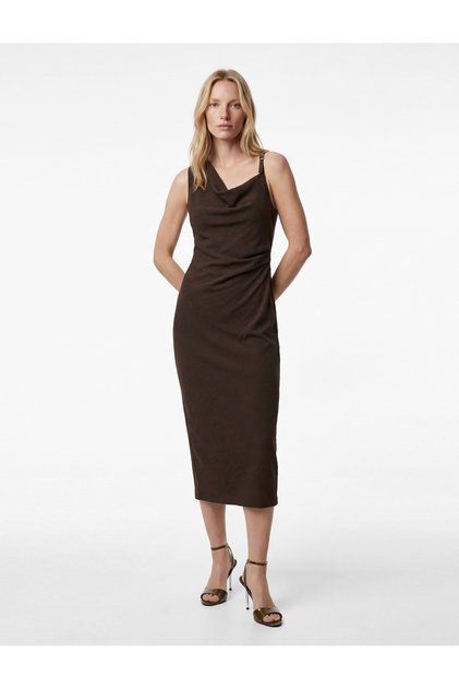 Women'S Brown Check Women'S Dresses