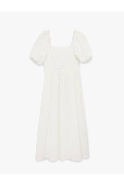 Women's Balloon Sleeve Midi Dress