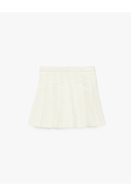Girl'S Ecru Basic Mini Skirt