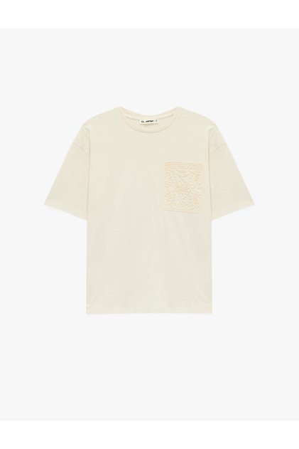 Women'S Beige Cotton T-Shirt