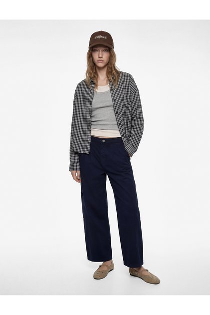 Women'S Navy Balloon Pants
