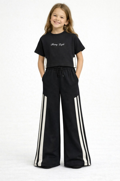 Girl's Striped Soft Tracksuit Set