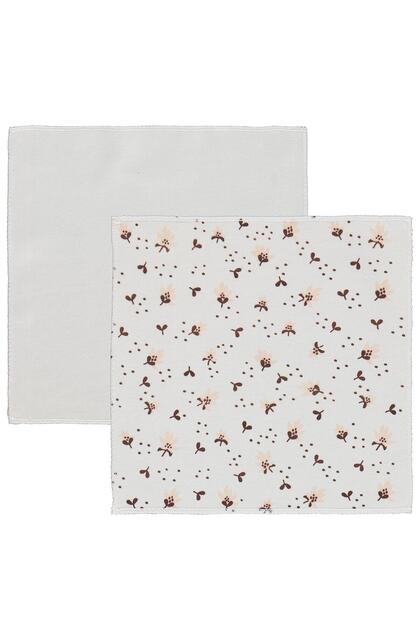 Floral Printed Mouth Cloth and Wipes - Ecru