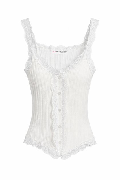 2051 Women's Lace Detail Blouse White