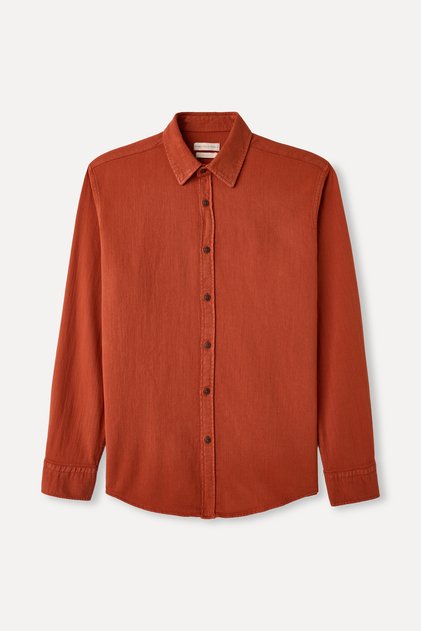 Men's Brick Red Regular Fit Long Sleeve Shirt