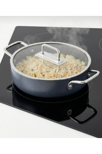 Taç Serel Feel Ceramic Fireproof Non-Stick Pot 22Cm/Grey