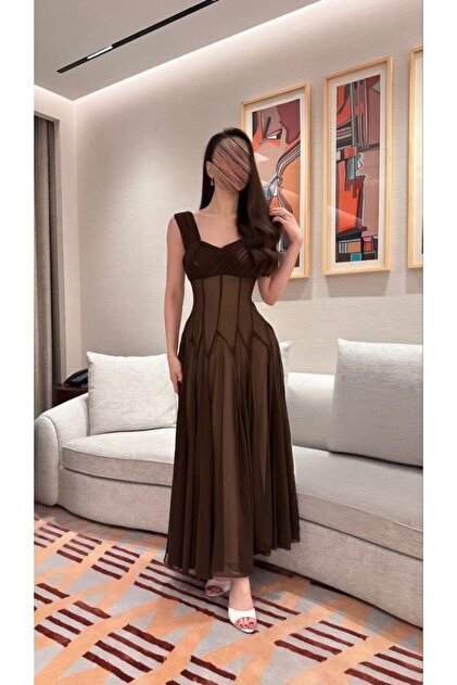 brown lace up dress shoes BROWN STRAPLESS CHIFFON MAXI DRESS | CULT MIA