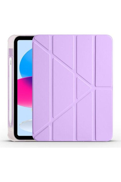 İpad 11 A16 2025 10. Nesil 10.9 Kılıf Katlanır Kalem Bölmeli Tri Folding Standlı Uyku Modlu Kapak