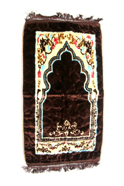 سجادة صلاة محمولة بتصميم إسلامي مبطنة ناعمة مقاس 75×115 سم