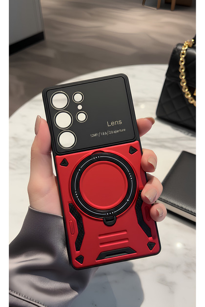 3D Camera Lens Protected Ring Stand Case Compatible with Galaxy S25 Ultra