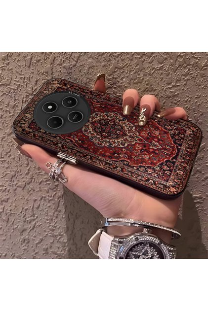 Redmi 14C Compatible Kilim Patterned Silicone Edge Hard Back Anti-Fall Phone Case
