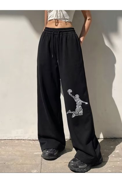 Unisex Basketball Slam Dunk Baggy Cut Wide Leg Sweatpants