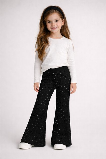 Sa kamenim detaljima Zvonaste nogavice l Sa likrom leggins pantalone za devojčice