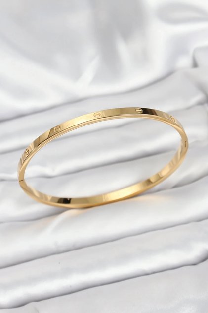 316L Steel Gold Color 65 mm Thin Women's Handcuff Bracelet