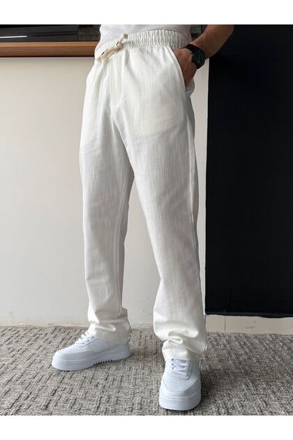 Raw Linen Baggy Pants