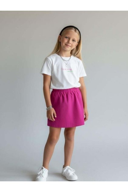 Girl's Back Printed Basic T-Shirt