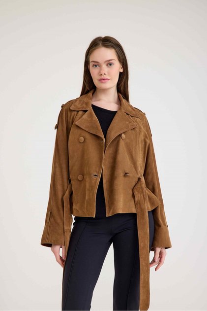 Oversize Süet Deri Ceket – VB-2 BK-2791 - 24027