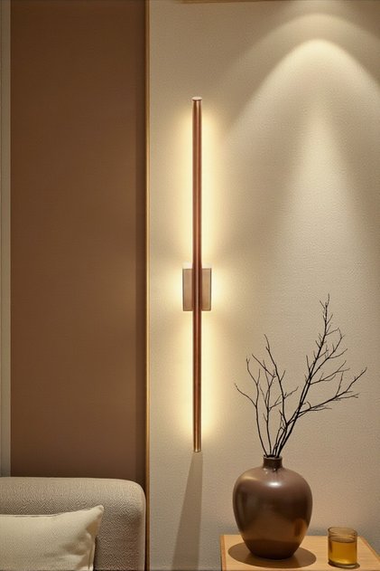 شمعدان حائط LED حديث مزخرف بقضيب طويل LED فردي عتيق الطراز 80 سم ضوء النهار