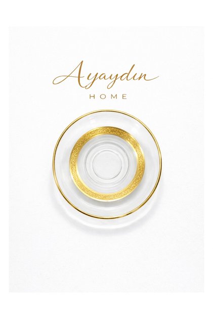 54201 Krikle Altın Çay Tabağı 6’lı Set - Ayaydın Home