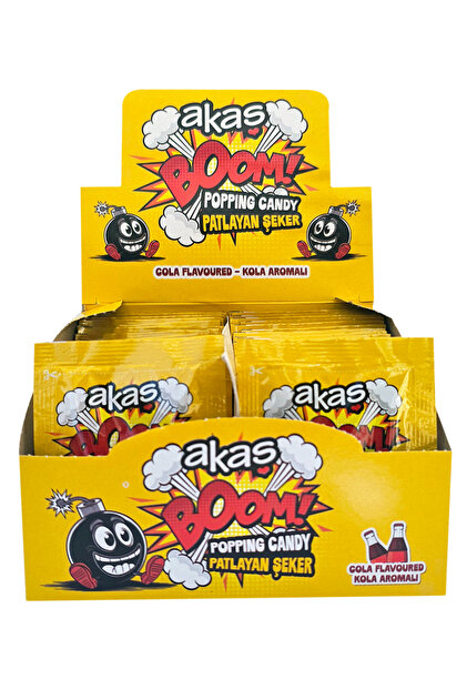 akaş Akaç Boom Cola and Strawberry Flavored Exploding Candy 4 Gr
