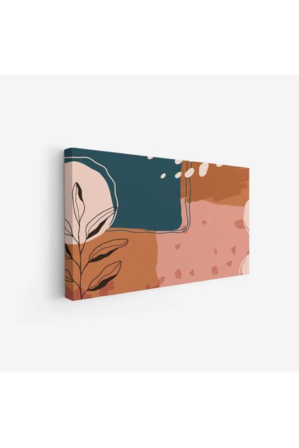 A serene landscape painting - leaves and patterns - warm colors - tranquil - modern art paintings - abstract canvas paintings