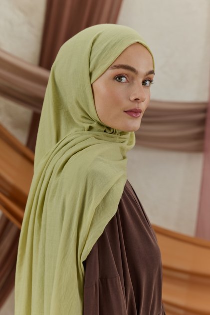 Soft Line Cotton Shawl Uçuk Yeşil
