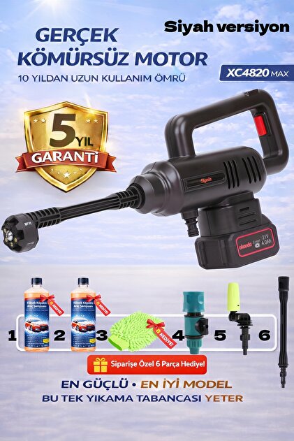 özgürce En Güçlü Çift Lityum Pil 4820 Motor Siyah Yıkama Makinesi