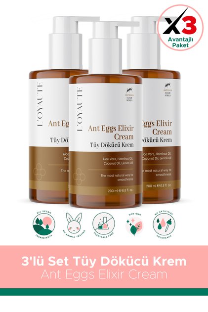 Ant egg hair removal cream ant eggs elixir cream 200 ml set of 3