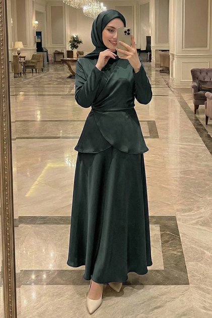 Spanish Sleeve Khaki Satin Suit