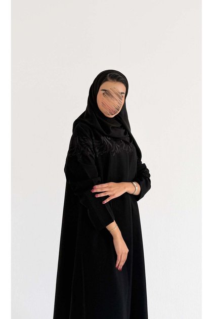 MWT1014 - Abaya with black embroidery
