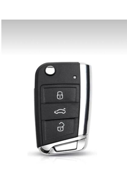 Volkswagen Golf 7 Compatible Remote Control Case Key Case with 3 Buttons and Hu66 Tip