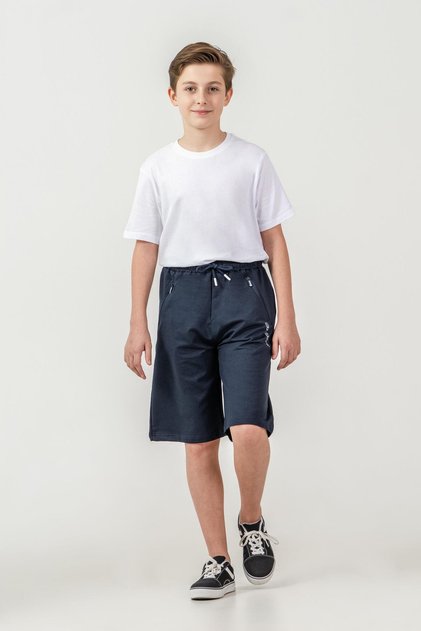 Sport Printed Pockets Zippered Boys' Shorts