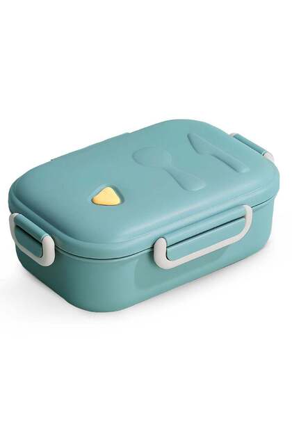 1050ml Kids Lunch Box, 3-Compartment Leakproof BPA-Free Microwave Safe Green