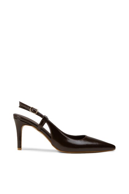 Kadın Kahverengi Slingback Stiletto