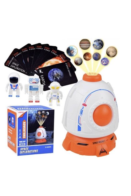 Proiector Planete cu Figurine , Jucarie Educativa Interactiva cu Lumini LED, Sistem Solar