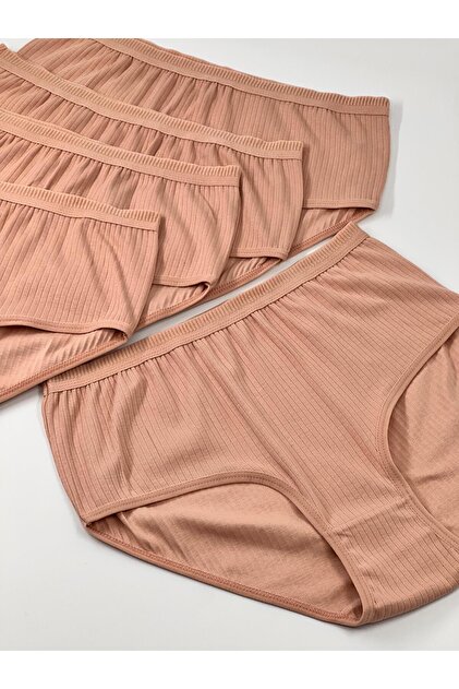 Women's High Waist Ribbed Daily Panties, 5-Pack, 100% Cotton