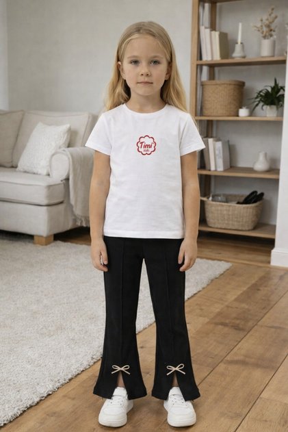 Girl's Camisole Top with Bow Detail and Spanish Flare Pants