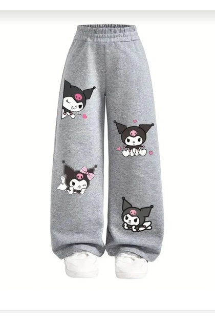 Kuromi Printed Children's Tracksuit Black