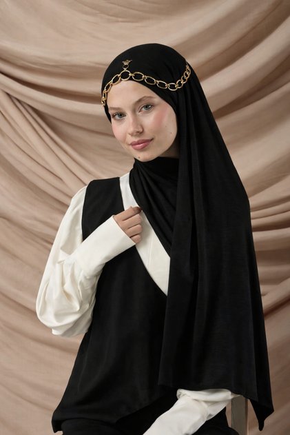 Minel Scarf Black Color Front Stitched Combed Cotton Shawl – Non-Slip Soft 9 Colors