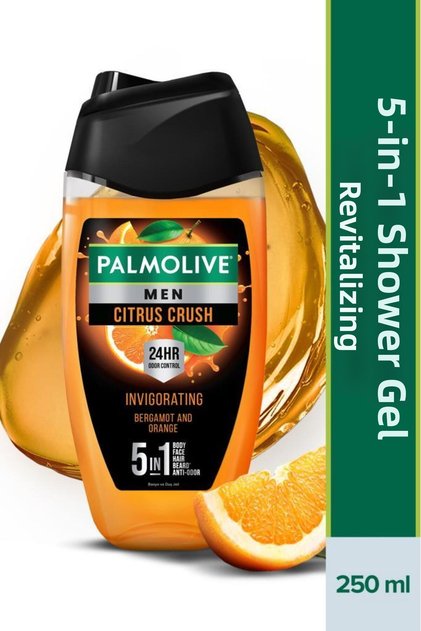 Men Bergamot and Orange Flavored 5in1 Body, Face, Hair, Beard and Odor Control 250 ml Men's Shower Gel