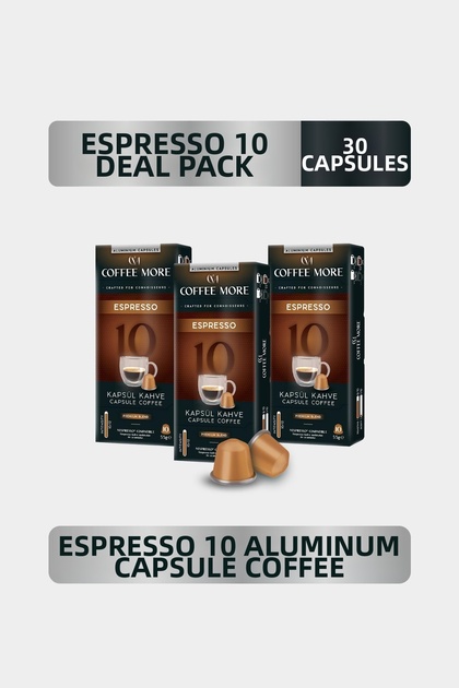 10 Espresso Capsule Coffee 10 X 3 Packs (30 Pieces) Nespresso Compatible