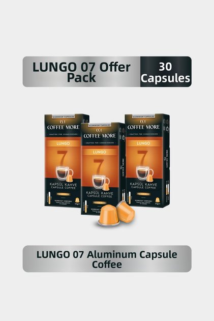 7 Lungo Capsule Coffee 10 X 3 Packs (30 Pieces) Nespresso Compatible